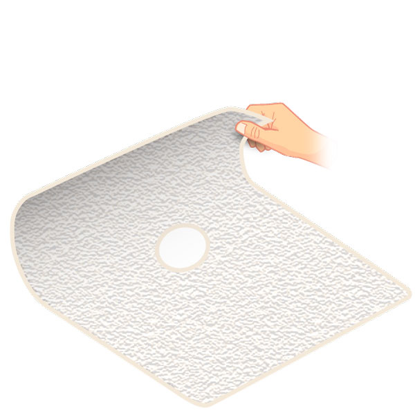 Non-Slip Shower Mat, 24 x 24, White, Adhesive, Mold and Mildew Resistant