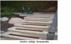 Installation instructions for non-slip treads and nosings on stairs