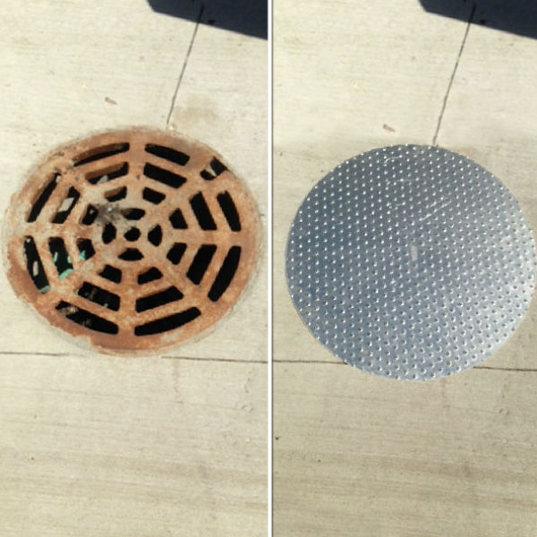 Grate Cover Before and After - Stop the Slip with Handi-Treads