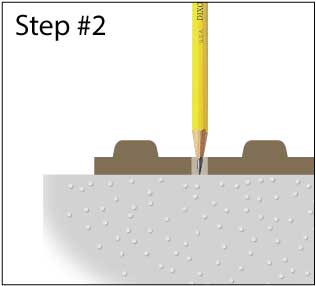Handi-Treads installation on concrete-Step 2-marks-pilot-holes